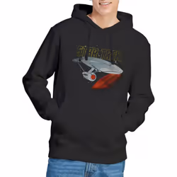 Star Trek Mens Enterprise Retro Hoodie - M, Black
