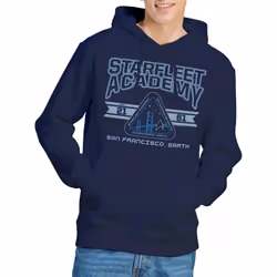 Star Trek Mens Starfleet Academy Earth Hoodie - L, Navy