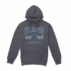 Star Trek Mens Starfleet Academy Earth Hoodie - XXL, Charcoal