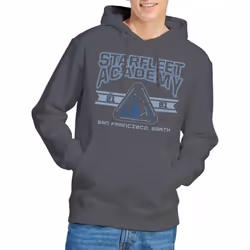 Star Trek Mens Starfleet Academy Earth Hoodie - XXL, Charcoal