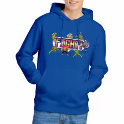 Teenage Mutant Ninja Turtles Mens Arcade Fight Hoodie - L, Royal Blue