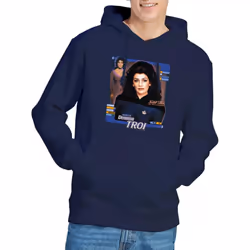 Star Trek Mens Deanna Troi Hoodie - L, Navy