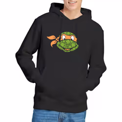 Teenage Mutant Ninja Turtles Mens Michelangelo Clover St Patricks Day Hoodie - XXL, Black