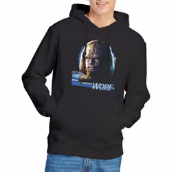 Star Trek Mens The Next Generation Worf Hoodie - XXL, Black