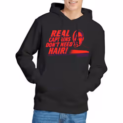 Star Trek Mens Real Captain Hoodie - XXL, Black