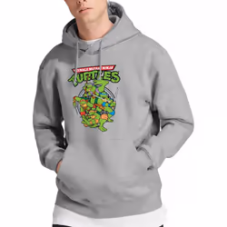 Teenage Mutant Ninja Turtles Mens Group Hoodie - XL, Sport Heather