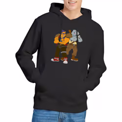 Teenage Mutant Ninja Turtles Mens Bebop & Rocksteady Hoodie - XL, Black
