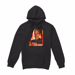 Star Trek Mens Jean-Luc Picard Hoodie - S, Black