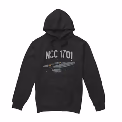 Star Trek Mens The First Enterprise Hoodie - XXL, Black