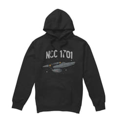 Star Trek Mens The First Enterprise Hoodie - XXL, Black