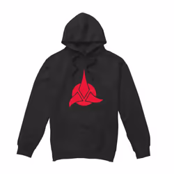 Star Trek Mens Klingon Logo Hoodie - L, Black