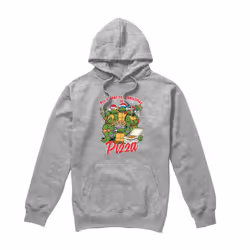 Teenage Mutant Ninja Turtles Mens Pizza Christmas Hoodie - XXL, Sport Heather
