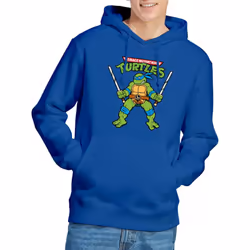 Teenage Mutant Ninja Turtles Mens Leonardo Retro Hoodie - XL, Royal Blue