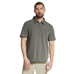 Skechers Mens Go Walk Air Short-Sleeved Shirt - L, Olive/Grey