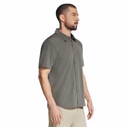Skechers Mens Go Walk Air Short-Sleeved Shirt - XL, Olive/Grey