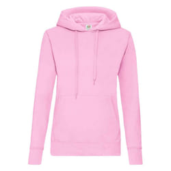 Fruit of the Loom Classic Lady Fit Hooded Sweatshirt - M, Light Pink