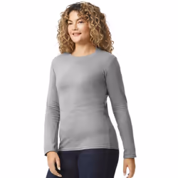 Gildan Unisex Adult Softstyle Plain Long-Sleeved T-Shirt - 3XL, Sport Grey