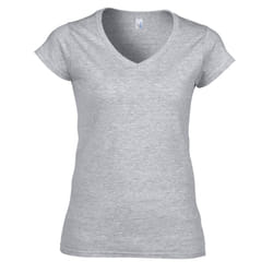 Gildan Womens/Ladies Softstyle V Neck T-Shirt - XL, Sports Grey
