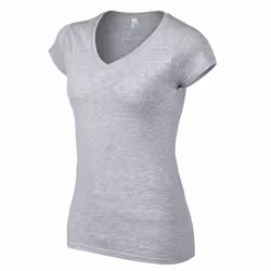 Gildan Womens/Ladies Softstyle V Neck T-Shirt - XL, Sports Grey