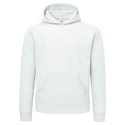 Fruit of the Loom Mens Supercotton Plain Hooded Sweatshirt - 3XL, White