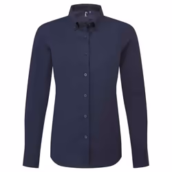 Premier Womens/Ladies Supreme Oxford Long-Sleeved Formal Shirt - XXL, Navy