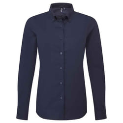 Premier Womens/Ladies Supreme Oxford Long-Sleeved Formal Shirt - XXS, Navy