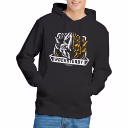 Teenage Mutant Ninja Turtles Mens Rocksteady Hoodie - L, Black