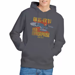 Star Trek Mens NCC-1701 Hoodie - XXL, Charcoal