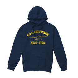 Star Trek Mens Enterprise Athletic Hoodie - XXL, Navy
