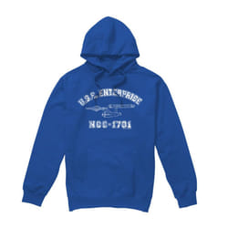 Star Trek Mens Enterprise Athletic Hoodie - XL, Royal Blue