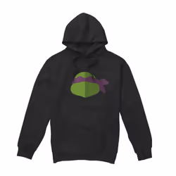 Teenage Mutant Ninja Turtles Mens Donatello Face Hoodie - M, Black