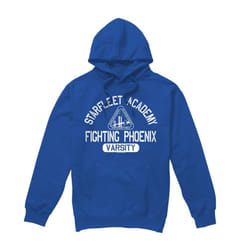 Star Trek Mens Varsity Hoodie - S, Royal Blue