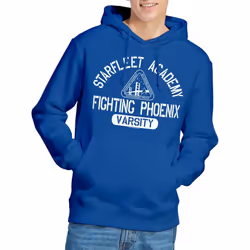 Star Trek Mens Varsity Hoodie - S, Royal Blue