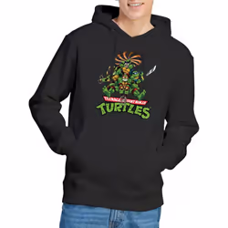 Teenage Mutant Ninja Turtles Mens Manga Turtles Hoodie - XXL, Black