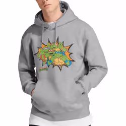 Teenage Mutant Ninja Turtles Mens Funny Face Turtles Hoodie - S, Sport Heather