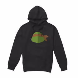 Teenage Mutant Ninja Turtles Mens Michelangelo Face Hoodie - XL, Black