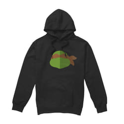 Teenage Mutant Ninja Turtles Mens Michelangelo Face Hoodie - XL, Black