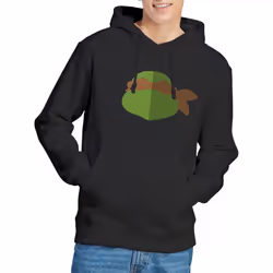 Teenage Mutant Ninja Turtles Mens Michelangelo Face Hoodie - XL, Black