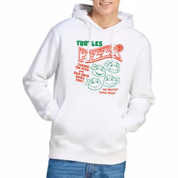 Teenage Mutant Ninja Turtles Mens Turtles Pizza Hoodie - L, White