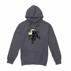 Teenage Mutant Ninja Turtles Mens Casey Jones Leaping Hoodie - S, Charcoal