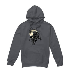 Teenage Mutant Ninja Turtles Mens Casey Jones Leaping Hoodie - S, Charcoal