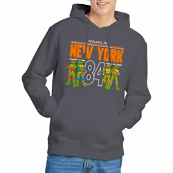 Teenage Mutant Ninja Turtles Mens TMNT NYC Hoodie - M, Charcoal