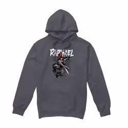 Teenage Mutant Ninja Turtles Mens Raphael Hoodie - S, Charcoal