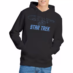 Star Trek Mens Enterprise Outline Hoodie - S, Black