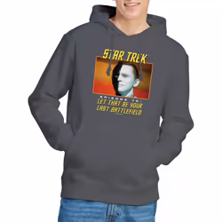 Star Trek Mens Last Battlefield Hoodie - L, Charcoal