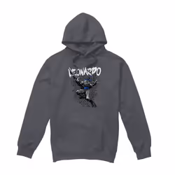 Teenage Mutant Ninja Turtles Mens Leonardo Hoodie - XXL, Charcoal