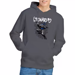 Teenage Mutant Ninja Turtles Mens Leonardo Hoodie - XXL, Charcoal
