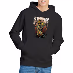 Teenage Mutant Ninja Turtles Mens Earthy Rainbow Warriors Hoodie - M, Black