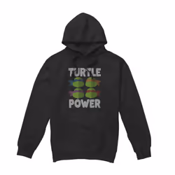 Teenage Mutant Ninja Turtles Mens Turtle Power Faces Hoodie - XXL, Black