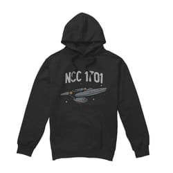 Star Trek Mens The First Enterprise Hoodie - XL, Black